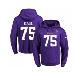 Nike Minnesota Vikings #75 Matt Kalil Purple Name & Number Pullover NFL Hoodie