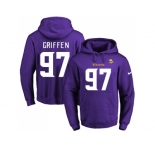 Nike Minnesota Vikings #97 Everson Griffen Purple Name & Number Pullover NFL Hoodie