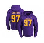 Nike Minnesota Vikings #97 Everson Griffen Purple(Gold No.) Name & Number Pullover NFL Hoodie