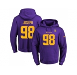 Nike Minnesota Vikings #98 Linval Joseph Purple(Gold No.) Name & Number Pullover NFL Hoodie