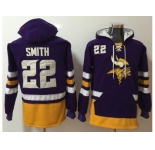 Nike Vikings #22 Harrison Smith Purple Gold Name & Number Pullover NFL Hoodie