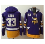 Nike Vikings #33 Dalvin Cook Purple Gold Name & Number Pullover NFL Hoodie