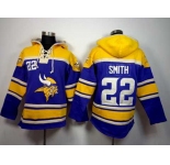 nike nfl jerseys minnesota vikings #22 smith yellow-purple[pullover hooded sweatshirt]