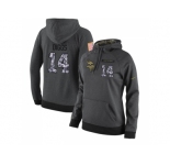 NFL Women's Nike Minnesota Vikings #14 Stefon Diggs Stitched Black Anthracite Salute to Service Player Performance Hoodie