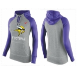 Women Nike Minnesota Vikings Performance Hoodie Grey & Purple_1
