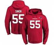 Football Men's New England Patriots #55 John Simon Red Name & Number Pullover Hoodie