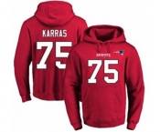 Football Men's New England Patriots #75 Ted Karras Red Name & Number Pullover Hoodie