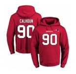 Football Men's New England Patriots #90 Shilique Calhoun Red Name & Number Pullover Hoodie