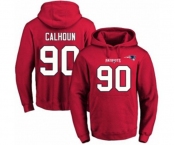 Football Men's New England Patriots #90 Shilique Calhoun Red Name & Number Pullover Hoodie