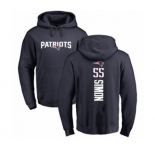 Football New England Patriots #55 John Simon Navy Blue Backer Pullover Hoodie