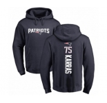 Football New England Patriots #75 Ted Karras Navy Blue Backer Pullover Hoodie