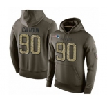 Football New England Patriots #90 Shilique Calhoun Green Salute To Service Men's Pullover Hoodie