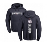 Football New England Patriots #90 Shilique Calhoun Navy Blue Backer Pullover Hoodie
