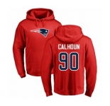 Football New England Patriots #90 Shilique Calhoun Red Name & Number Logo Pullover Hoodie