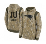 Men's New England Patriots #10 Mac Jones Camo 2021 Salute To Service Therma Performance Pullover Hoodie