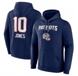 Men's New England Patriots #10 Mac Jones Navy Team Wordmark Player Name & Number Pullover Hoodie