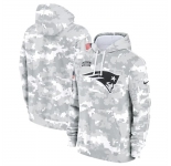 Men's New England Patriots 2024 Arctic Camo Salute To Service Club Fleece Pullover Hoodie