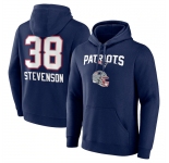 Men's New England Patriots #38 Rhamondre Stevenson Navy Team Wordmark Player Name & Number Pullover Hoodie