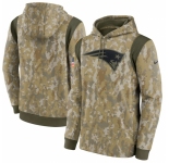 Men's New England Patriots Nike Camo 2021 Salute To Service Therma Performance Pullover Hoodie