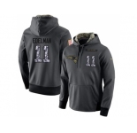 NFL Men's Nike New England Patriots #11 Julian Edelman Stitched Black Anthracite Salute to Service Player Performance Hoodie