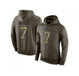 NFL Men's Nike New England Patriots #7 Jacoby Brissett Stitched Green Olive Salute To Service KO Performance Hoodie