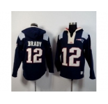 New England Patriots #12 Tom Brady Navy Blue Player Winning Method Pullover Hoodie