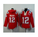 New England Patriots #12 Tom Brady red Player Winning Method Pullover Hoodie