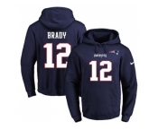 Nike New England Patriots #12 Tom Brady Navy Blue Name & Number Pullover NFL Hoodie