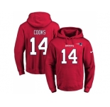 Nike New England Patriots #14 Brandin Cooks Red Name & Number Pullover NFL Hoodie