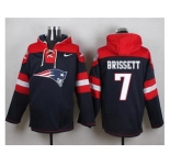 Nike New England Patriots #7 Jacoby Brissett Navy Blue Player Pullover NFL Hoodie