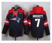 Nike New England Patriots #7 Jacoby Brissett Navy Blue Player Pullover NFL Hoodie
