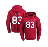 Nike New England Patriots #83 Dwayne Allen Red Name & Number Pullover NFL Hoodie