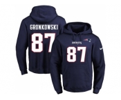 Nike New England Patriots #87 Rob Gronkowski Navy Blue Name & Number Pullover NFL Hoodie