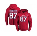 Nike New England Patriots #87 Rob Gronkowski Red Name & Number Pullover NFL Hoodie