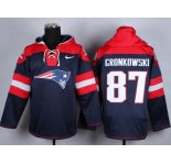 Nike New England Patriots #87 Rob Gronkowski blue jersey(pullover hooded sweatshirt)