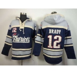 nike nfl jerseys new england patriots #12 brady blue-grey[pullover hooded sweatshirt]