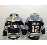 nike nfl jerseys new england patriots #12 brady grey-black[pullover hooded sweatshirt]