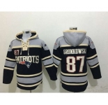 nike nfl jerseys new england patriots #87 gronkowski grey-black[pullover hooded sweatshirt]