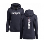 Football Women's New England Patriots #55 John Simon Navy Blue Backer Pullover Hoodie