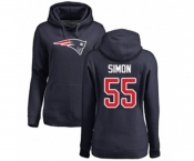 Football Women's New England Patriots #55 John Simon Navy Blue Name & Number Logo Pullover Hoodie