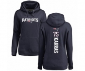 Football Women's New England Patriots #75 Ted Karras Navy Blue Backer Pullover Hoodie
