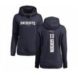 NFL Women's Nike New England Patriots #10 Josh Gordon Navy Blue Backer Pullover Hoodie