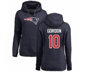 NFL Women's Nike New England Patriots #10 Josh Gordon Navy Blue Name & Number Logo Pullover Hoodie