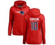 NFL Women's Nike New England Patriots #10 Josh Gordon Red Name & Number Logo Pullover Hoodie
