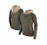 Women New England Patriots Nike Olive Salute to Service Performance Pullover Hoodie