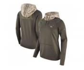Women New England Patriots Nike Olive Salute to Service Performance Pullover Hoodie
