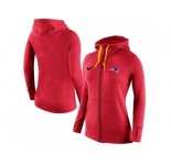 Women Nike New England Patriots Full-Zip Performance Hoodie Red