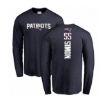 Football New England Patriots #55 John Simon Navy Blue Backer Long Sleeve T-Shirt