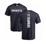 Football New England Patriots #75 Ted Karras Navy Blue Backer T-Shirt