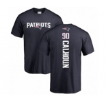 Football New England Patriots #90 Shilique Calhoun Navy Blue Backer T-Shirt